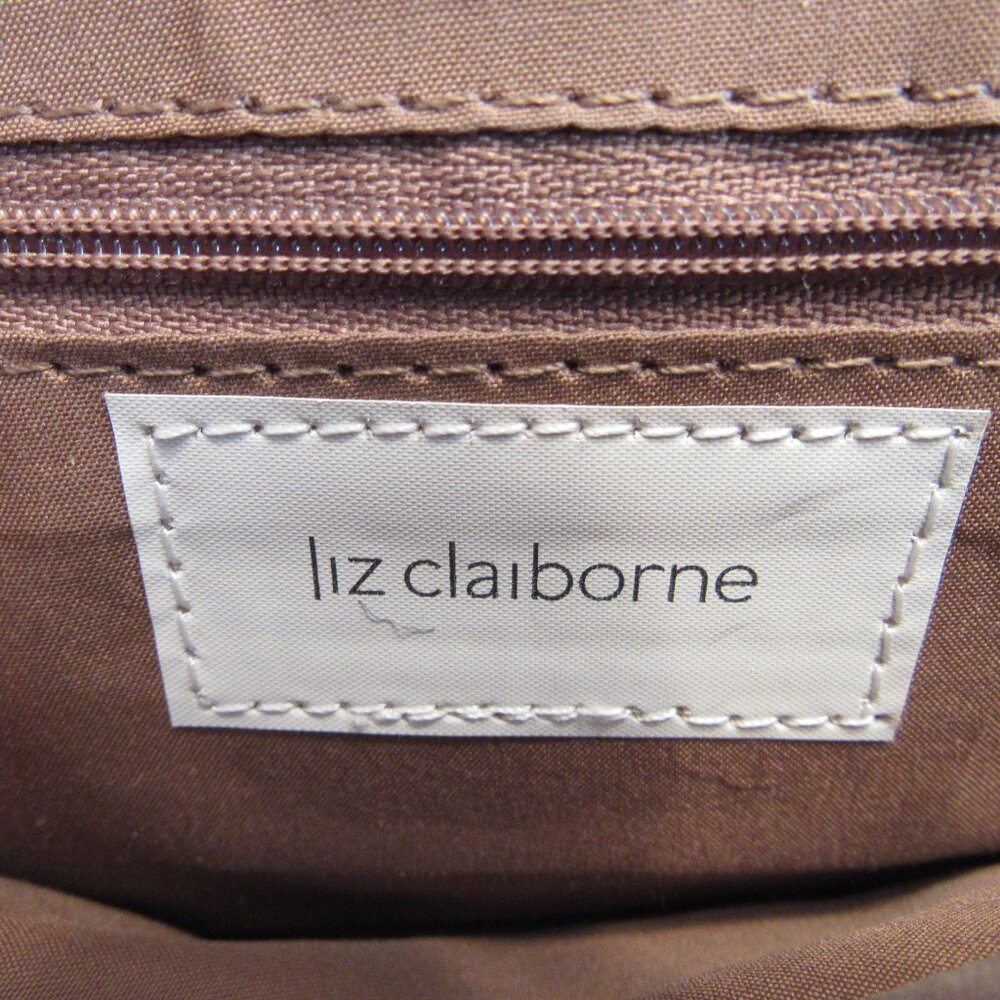 Liz Claiborne Metallic Champagne Gold Faux Croc L Flap Purse with Chain Strap - Picture 5 of 8